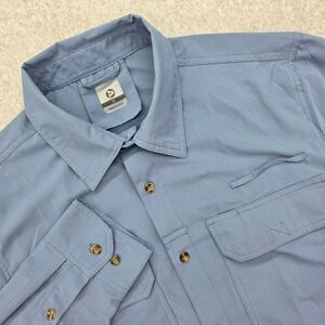 Outdoor Ventures Men's Size Medium Blue Button Down Quick Dry Pocket Shirt